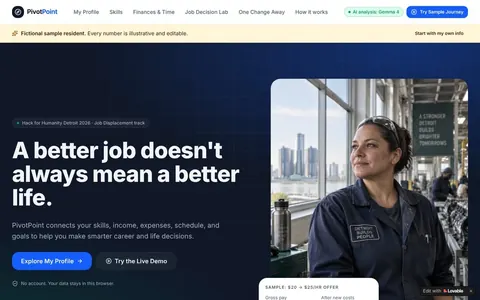 Screenshot of Pivot Point live demo