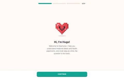 Screenshot of Heartwise live demo
