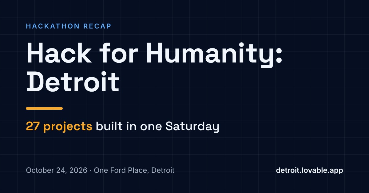Hack for Humanity: Detroit recap. 27 projects built in one Saturday.